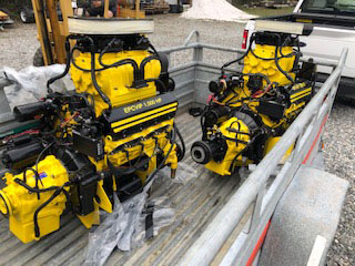 Finished engines on their way to port orange