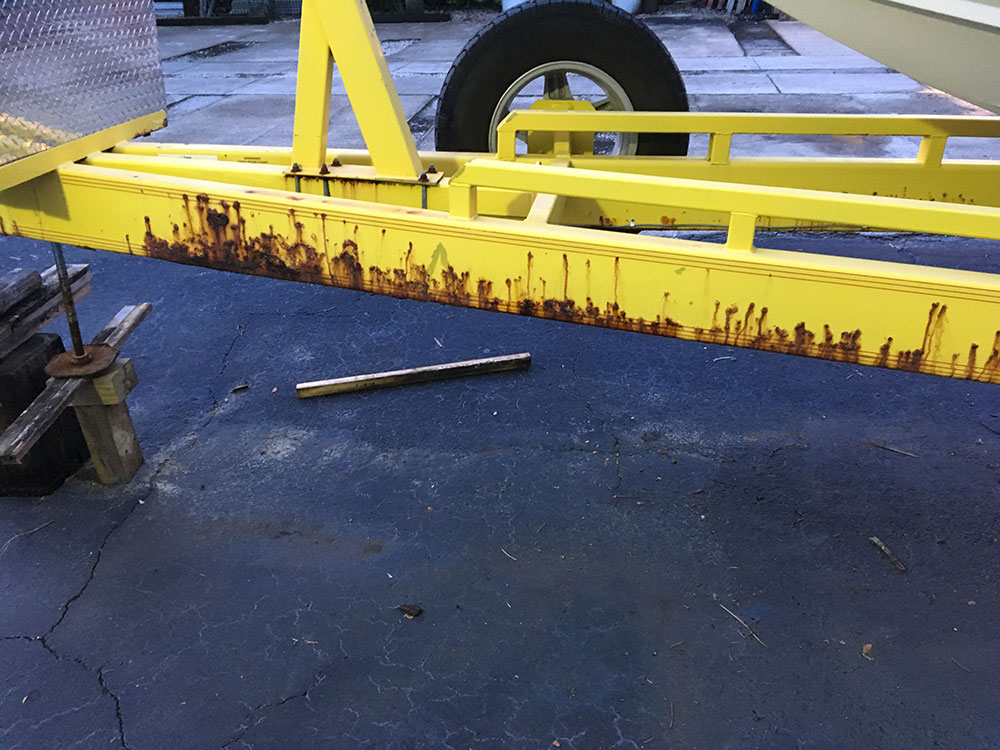 Old steel trailer